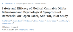 Safety and Efﬁcacy of Medical CannabisOil for Behavioral and PsychologicalSymptoms of Dementia: An-Open Label,Add-On, Pilot Study